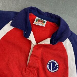 VTG Barbarian Rugby Polo Shirt Red Blue White Rugby Wear Mens S